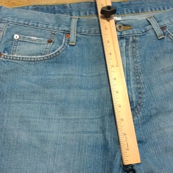 Lucky Brand Jeans Men's Size 36 Blue Bootcut Denim Distressed Medium Wash S7K - Picture 9 of 15